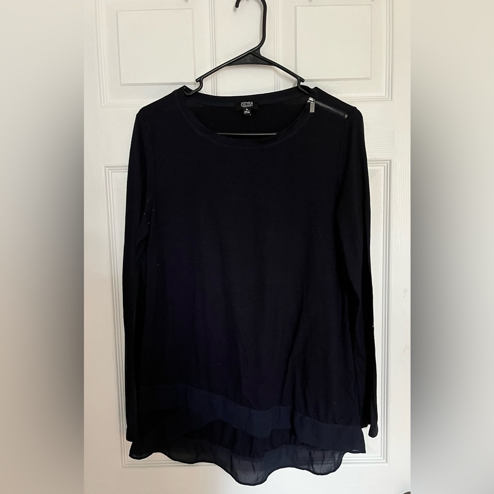 Jones New York Navy Blue Long Sleeve Shirt
